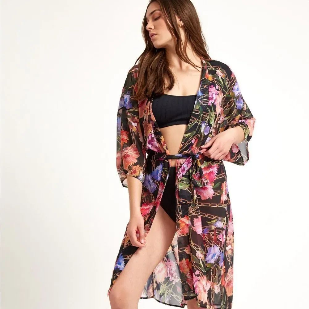 ✨Gottex FLORA ROW Kimono Robe✨